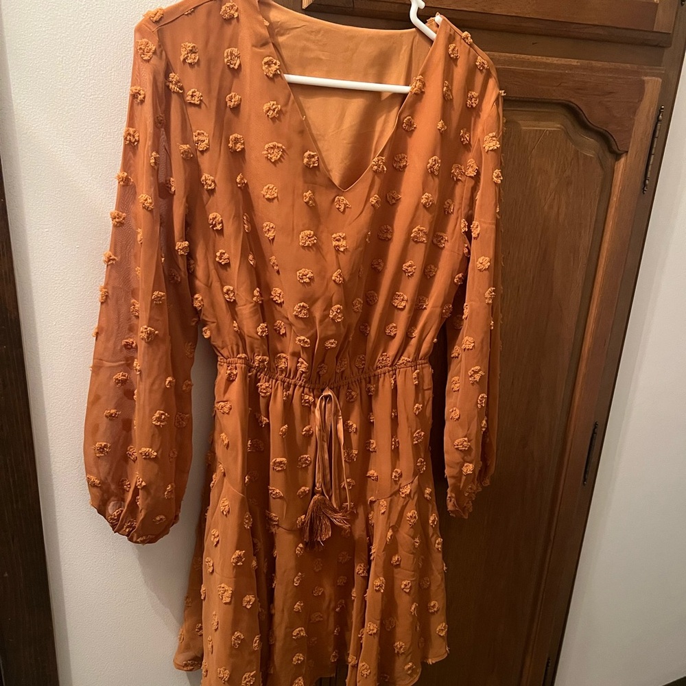 Cupshe Orange Textured Dress